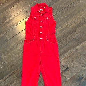 Levi’s Cropped Taper Denim Overalls | Jumpsuit Red